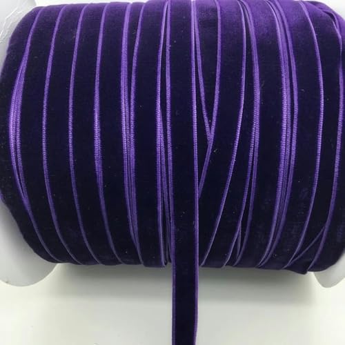 WEITINGKKK mit gewölbten Schleifen, 5 Yards 3/8 "10mm Samtband Stirnband Clips Schleife Hochzeitsdekoration Weihnachtsdekorationen Nähband(Purple) von WEITINGKKK