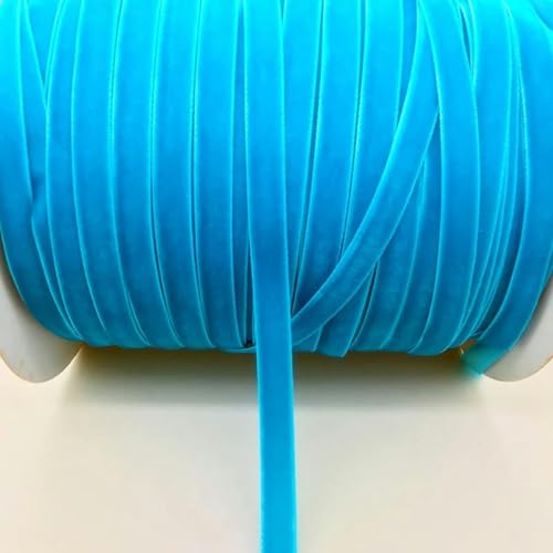 WEITINGKKK mit gewölbten Schleifen, 5 Yards 3/8 "10mm Samtband Stirnband Clips Schleife Hochzeitsdekoration Weihnachtsdekorationen Nähband(Sky Blue) von WEITINGKKK