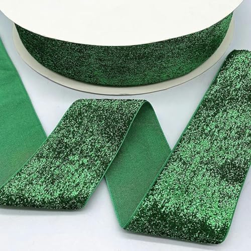 WEITINGKKK mit gewölbten Schleifen, 6-38 mm glitzerndes Samtband, kein elastisches einseitiges Band, Stirnband-Clips, Schleifen-Dekoration(20mm(5yards)) von WEITINGKKK