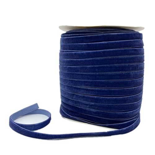 WEITINGKKK mit gewölbten Schleifen, Gelbliches Band einseitig 6/10/25/38 mm, rot-lila-rosa Samtband handgefertigt, Hochzeitsdekorationsband 3/5 Meter(Sapphire Blue,15mm x 5yards) von WEITINGKKK