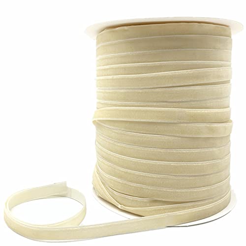 WEITINGKKK mit gewölbten Schleifen, Gelbliches Band einseitig 6/10/25/38 mm, rot-lila-rosa Samtband handgefertigt, Hochzeitsdekorationsband 3/5 Meter(Yellowish,10mm x 5yards) von WEITINGKKK