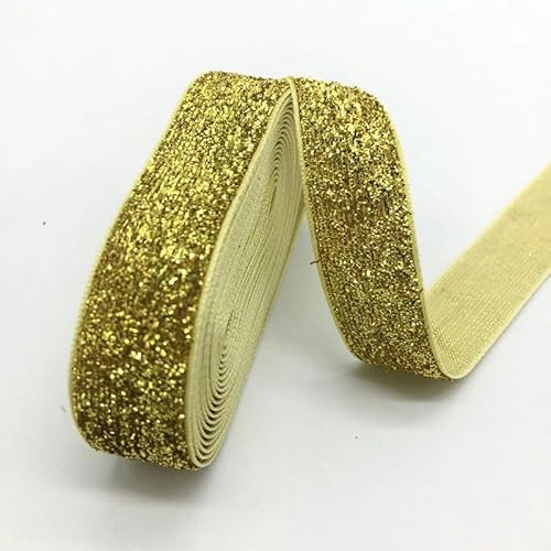 mit gewölbten Schleifen, 3 Yards 3/4 "Samtband Hochzeitsfeier Dekoration handgemachtes Band Verpackung Haar Bowknot DIY Weihnachtsband(Glitter Golden) von WEITINGKKK