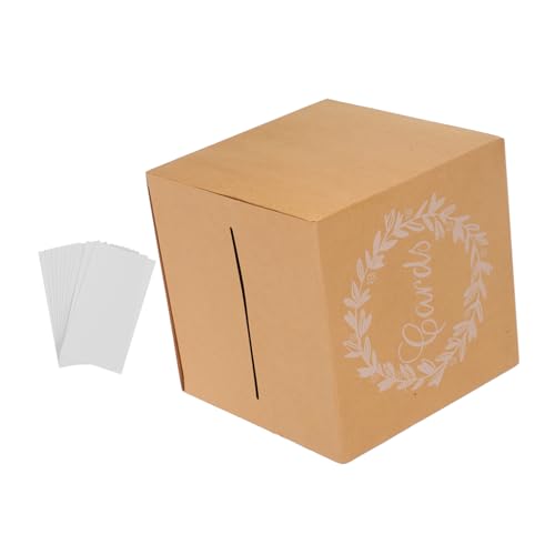 WEKADRIN 1 Satz Karton Partydekoration geldgeschenkbox Dekorative Box für Karten Hochzeitsdekorationsbox Hochzeitskartenboxen für den Empfang Boho-Babyparty-Dekorationen Papier Light Brown von WEKADRIN