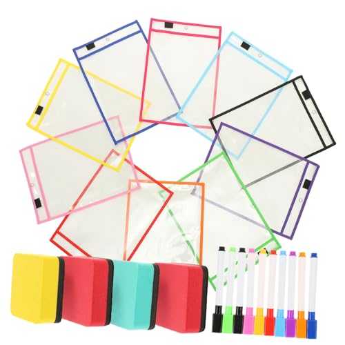 WEKADRIN 1 Satz trocken abwischbarer Beutel Schutz Kabelhülse Taschenordner Ausstellung Stecker school supplies schulzubehör Schüler trocken abwischbare Tasche Datei liefern PVC Colorful von WEKADRIN