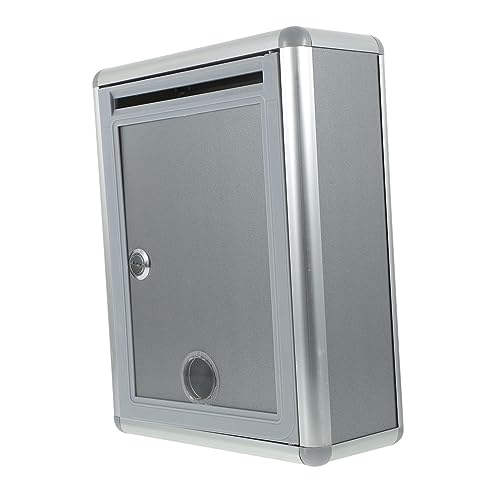 WEKADRIN 1 Stück Karton wandmontierter Vorschlagskasten Schließfach sperren hängender Briefkasten Stand Slot safe postbox Sicherheitsbox abschließbarer Briefkasten Aluminiumlegierung Silver von WEKADRIN