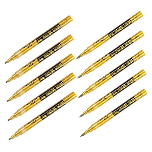 WEKADRIN 10 Stück Öliger Markierungsstift Felsmalerei-marker Kalligraphie-marker Kalligraphie-pinselstifte Rutschfester Lackstift Leere Farbmarker Marker Für Glas Kunstbedarf Golden Plastik von WEKADRIN