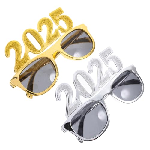 WEKADRIN 2pcs Neuheit Brillen 2025 Neujahrsfeiern Brillen Partyfotografie Eyewear Prop Photo Prop 2025 Brillen Neujahrsbrille von WEKADRIN