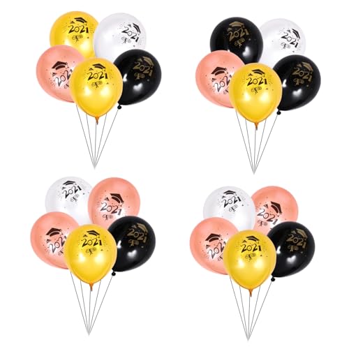 WEKADRIN 40 Stück 2021 Abschluss Latexballon Leichte Verzierungen Abschlussballons Aus Latex Latexballons Abschlussballons 2021 Dekorative Luftballons Abschlussfeier Luftballons Emulsion von WEKADRIN