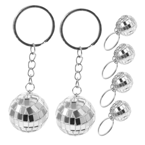 WEKADRIN 6 Stück Schlüsselanhänger mit Spiegelkugel Mini-Disco-Kugel-Schlüsselanhänger Discokugel-Schlüsselanhänger Spiegelball Mini-Disco-Kugeln Plastik Silver WEKADRIN 6 Stück Schlüsselanhänger mit Spiegelkugel Mini-Disco-Kugel-Schlüsselanhänger Discokugel-Schlüsselanhänger Spiegelball Mini-Disco-Kugeln Plastik Silver von WEKADRIN