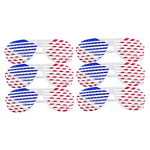 WEKADRIN 6St Shutter-Brille - Amerikanische Flagge Sonnenbrille - Shutter Shades Partybrille schnapsgläser Shutter-Sonnenbrille Shutterbrille mit amerikanischer Flagge Plastik von WEKADRIN