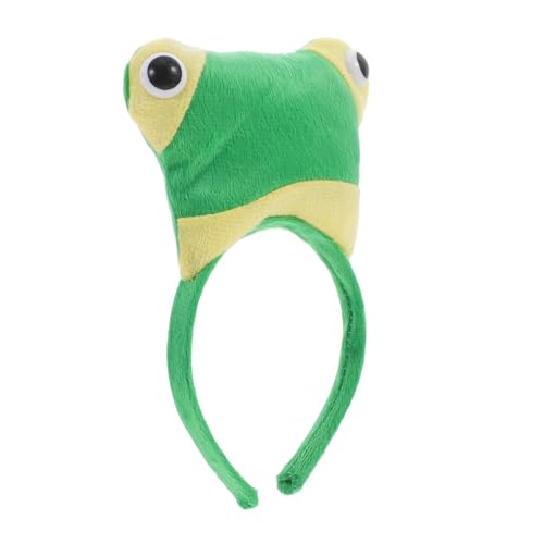 WEKADRIN Frosch-Stirnband tierische stirnbänder lustiges Stirnband Frösche frosch haarband frosch haarreif Plüsch-Halloween-Stirnband- Frosch-Haar-Accessoire kurzer Plüsch Green von WEKADRIN