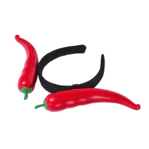 WEKADRIN Lustiges Gemüse-Stirnband falsche Paprika stirnbänder Chili- Halloween-Stirnband party zubehör lustige kopfbedeckung Chili-Pfeffer- künstliches Obstzubehör Plastik von WEKADRIN