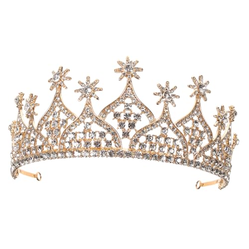 WEKADRIN Tiara für Mädchen haaraccessoires hair jewellery hochzeitskleider rönne Braut- Brautduschendekoration Roségold Kuchen Braut Stirnband Kopfschmuck für die Braut Strasssteine Golden von WEKADRIN