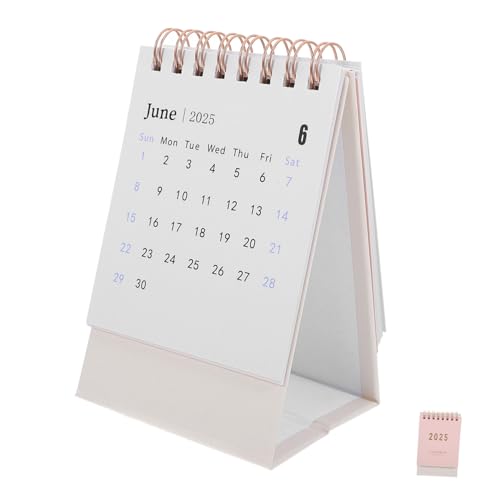 WEKADRIN Tischkalender 2025 Staffelei Kalender Tagesordnung Kalender Tageskalender Taschenkalender Bürobedarf Für Den Schreibtisch Dekorativer Monatskalender Kalendertasche Papier Rosa von WEKADRIN