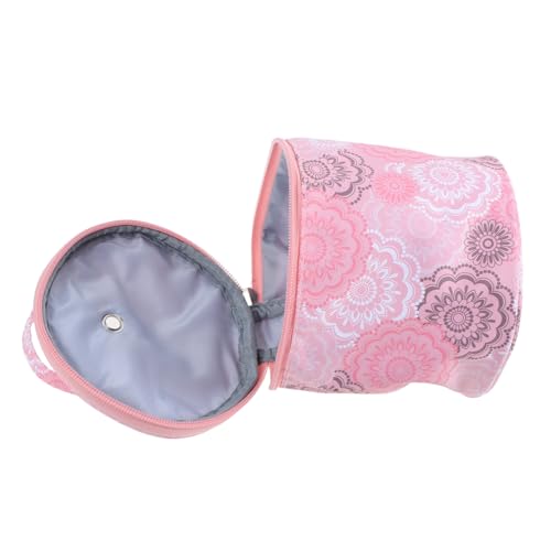 WEKAMOS Aufbewahrungstasche aus Wolle gehäkelte Aufbewahrungstasche Häkeltasche Garn-Organizer Häkelorganisator Organisator zur Aufbewahrung von Garn Garnhalter Stricktasche Polyester Rosa von WEKAMOS