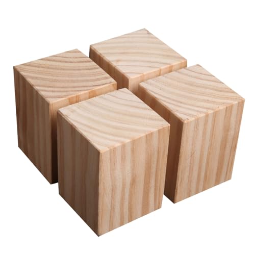 Holz Bett Möbel Heber Risers, Betterhöhungen aus Holz, 4 Stück, Möbelerhöhungen aus Massivholz, robuste Betterhöhungen, Möbelbeine, for Schränke, Tische, Schreibtische, erhöhte Geräte(10 x 10 x 15cm) von WEKONUMEX