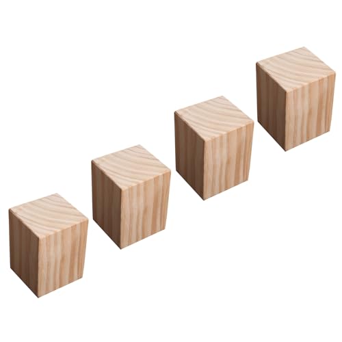 Holz Bett Möbel Heber Risers, Massivholzerhöhungen, 4 Stück, robuste Möbelerhöhungen, Betterhöhungen tragen bis zu 800 kg, Möbelbeine for Sofa, Tisch, Bett, Schränke(3 x 3 x 3cm) von WEKONUMEX