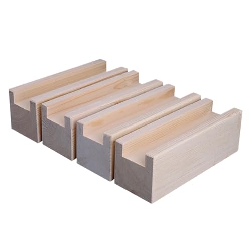 Holz Bett Möbel Heber Risers, Möbelerhöhungen aus Holz, robuste Tischerhöhungen, Möbelbeine mit Rillendesign, 4-teilige Stützfüße, for Sofa, Nachttische, Betthocker(A 1.2cmIncrease Height 3cm) von WEKONUMEX