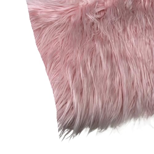 Kunstpelz Stoff, Shaggy Plüsch Pelz Stoff Schnitt 25x45cm 7cm langer Plüsch-Kunststoff for Haare, Ohren, zotteliges Kunstfell(Pink) von WEKONUMEX