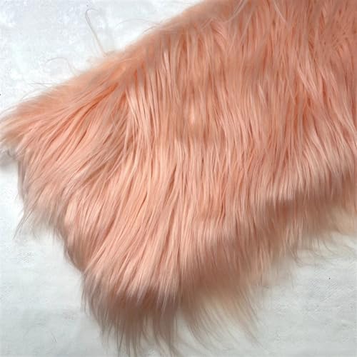 Kunstpelz Stoff, Shaggy Plüsch Pelz Stoff Schnitt 25x45cm 7cm langer Plüsch-Kunststoff for Haare, Ohren, zotteliges Kunstfell(Pink Like Picture) von WEKONUMEX