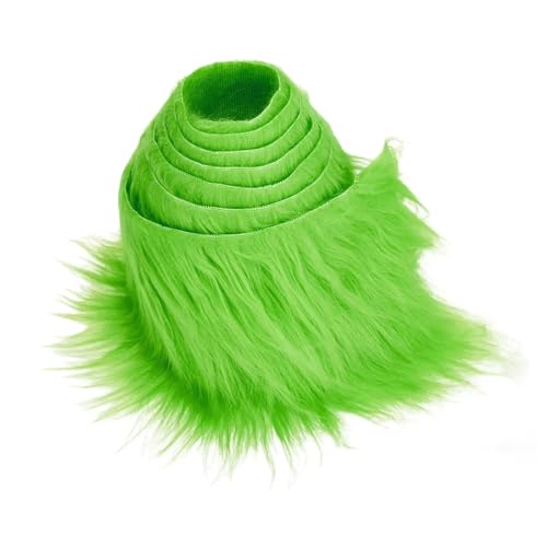 Kunstpelz Stoff, Shaggy Plüsch Pelz Stoff Schnitt Plüsch Stoff Stoff Kunsthandwerk Weiches Nähen for Sofa Teppich Kostüm Zwerg Dekoration Kostüm Dekoration Bart Haar Shaggy Kunstfell(Green) von WEKONUMEX