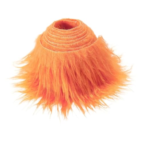 Kunstpelz Stoff, Shaggy Plüsch Pelz Stoff Schnitt Plüsch Stoff Stoff Kunsthandwerk Weiches Nähen for Sofa Teppich Kostüm Zwerg Dekoration Kostüm Dekoration Bart Haar Shaggy Kunstfell(Orange) von WEKONUMEX