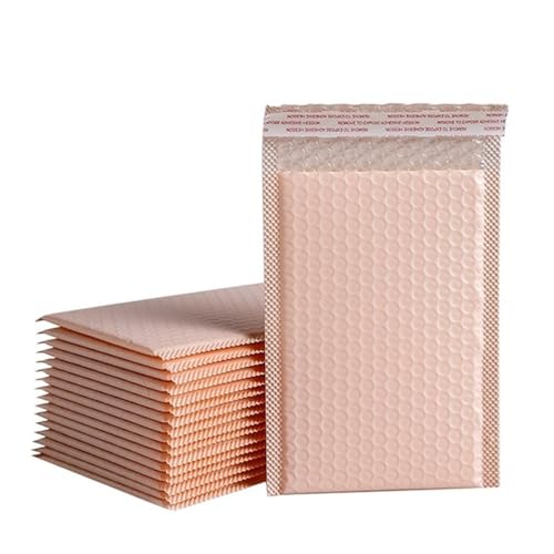 Luftpolster-Versandtaschen Verpackungsbeutel, 10 Stück große Poly-Blasen-Versandtaschen, selbstklebende Geschenktüten, Verpackung, Umschläge, Taschen for Bücher(Lightpink 20x25cm) von WEKONUMEX