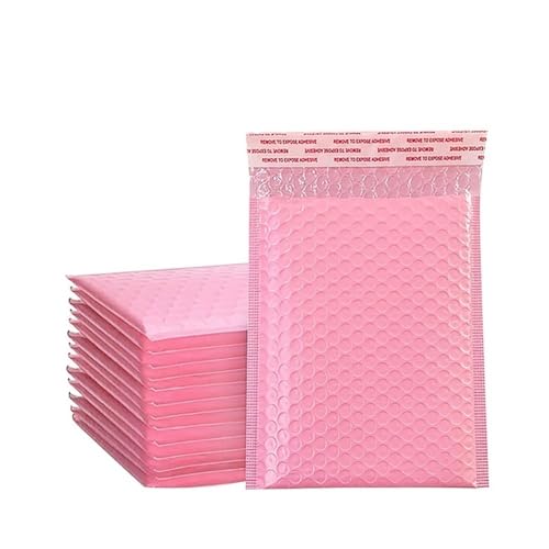 Luftpolster-Versandtaschen Verpackungsbeutel, 10 Stück große Poly-Blasen-Versandtaschen, selbstklebende Geschenktüten, Verpackung, Umschläge, Taschen for Bücher(Pink 11x13cm) von WEKONUMEX