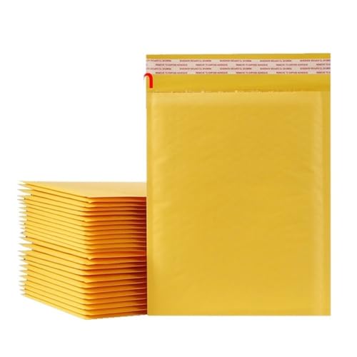 Luftpolster-Versandtaschen Verpackungsbeutel, 10 Stück große Poly-Blasen-Versandtaschen, selbstklebende Geschenktüten, Verpackung, Umschläge, Taschen for Bücher(Yellow 15x30cm) von WEKONUMEX