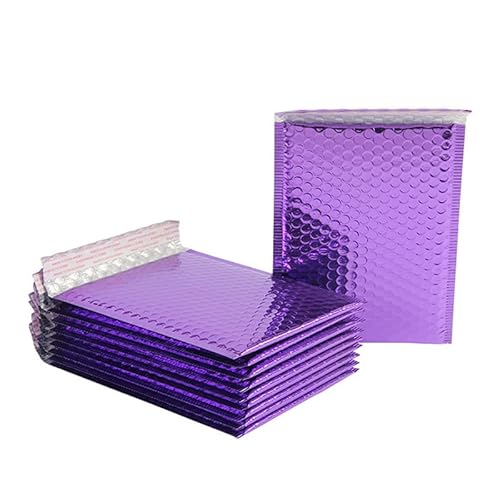 Luftpolster-Versandtaschen Verpackungsbeutel, 10 Teile/los Rose Gold Metallic Folie Gepolsterte Taschen Aluminisierte Post Taschen Geschenk Verpackung Gepolsterte Versand Umschläge(Purple,25 * 30cm) von WEKONUMEX