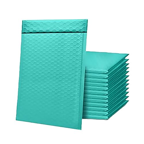 Luftpolster-Versandtaschen Verpackungsbeutel, Schwarze, gepolsterte Poly-Umschläge, Verpackung for Geschäftsversand, Druckverschlussbeutel, Rosa, Weiß(25pcs Green,13 * 18cm) von WEKONUMEX