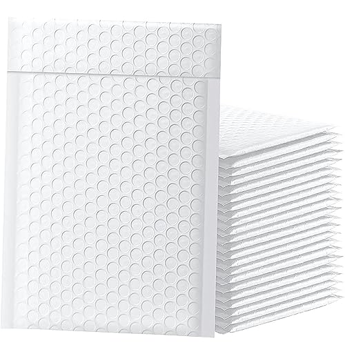 Luftpolster-Versandtaschen Verpackungsbeutel, Schwarze, gepolsterte Poly-Umschläge, Verpackung for Geschäftsversand, Druckverschlussbeutel, Rosa, Weiß(25pcs White,11 * 15cm) von WEKONUMEX