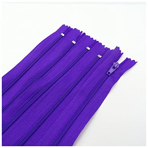 Reißverschlüsse mit geschlossenen Enden, 20 Stück 7,5–25 cm geschlossener Nylon-Spiralreißverschluss for Gepäck- und Kleidungsreißverschlüsse(Deep purple,12.5cm 20pcs) von WEKONUMEX