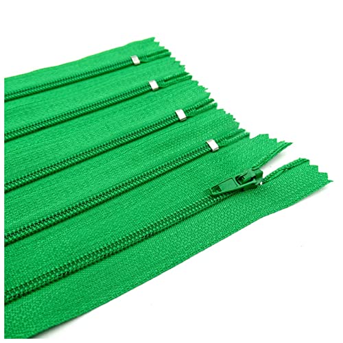 Reißverschlüsse mit geschlossenen Enden, 20 Stück 7,5–25 cm geschlossener Nylon-Spiralreißverschluss for Gepäck- und Kleidungsreißverschlüsse(Grass green,25cm 20pcs) von WEKONUMEX