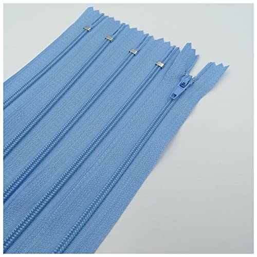 Reißverschlüsse mit geschlossenen Enden, 20 Stück 7,5–25 cm geschlossener Nylon-Spiralreißverschluss for Gepäck- und Kleidungsreißverschlüsse(Light Blue,20cm 20pcs) von WEKONUMEX