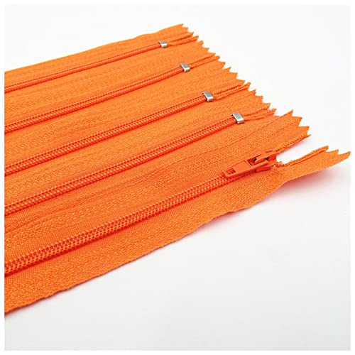 Reißverschlüsse mit geschlossenen Enden, 20 Stück 7,5–25 cm geschlossener Nylon-Spiralreißverschluss for Gepäck- und Kleidungsreißverschlüsse(Orange,10cm 20pcs) von WEKONUMEX