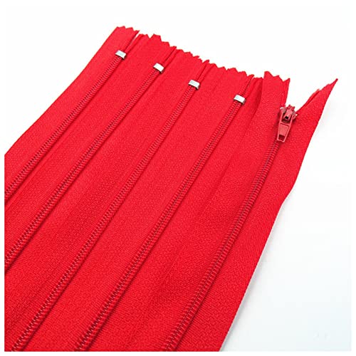 Reißverschlüsse mit geschlossenen Enden, 20 Stück 7,5–25 cm geschlossener Nylon-Spiralreißverschluss for Gepäck- und Kleidungsreißverschlüsse(Red,7.5cm 20pcs) von WEKONUMEX