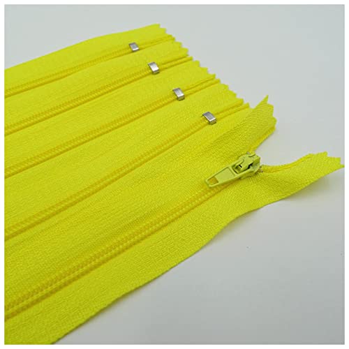 Reißverschlüsse mit geschlossenen Enden, 20 Stück 7,5–25 cm geschlossener Nylon-Spiralreißverschluss for Gepäck- und Kleidungsreißverschlüsse(Yellow,12.5cm 20pcs) von WEKONUMEX