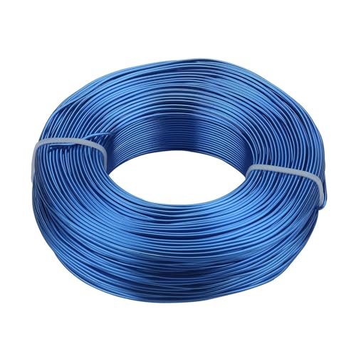 WEKONUMEX Aluminium Basteldraht, 1 Rolle 1 mm/3 mm Aluminium-Metalldraht for DIY-Schmuckteile(Blue,2mm 5meter) von WEKONUMEX