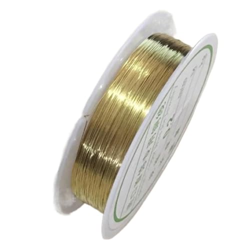 WEKONUMEX Aluminium Basteldraht, 1 Rolle Schmuckzubehör aus Aluminiumdraht for Selbermachen von Armbändern und Halsketten, Schmuckherstellung, Zubehör, 0,2–1,0 mm(Gold Colod,0.30mm) von WEKONUMEX