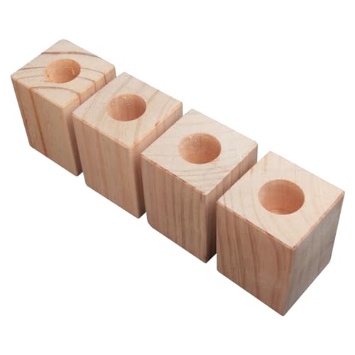 WEKONUMEX Holz Bett Möbel Heber Risers, Möbelbeine aus Massivholz, robuste Tischerhöhungen, 4 Stück, Sofaerhöhungen, Stützfüße, Möbelerhöhungen, fügt 5–15 cm Höhe hinzu(Ø 3cmIncrease Height 5cm) von WEKONUMEX