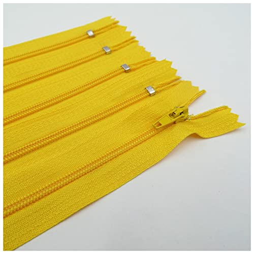 WEKONUMEX Reißverschlüsse mit geschlossenen Enden, 20 Stück 7,5–25 cm geschlossener Nylon-Spiralreißverschluss for Gepäck- und Kleidungsreißverschlüsse(Golden,25cm 20pcs) von WEKONUMEX