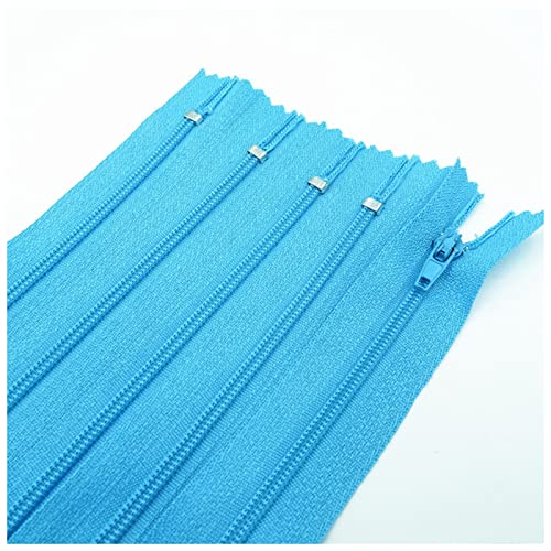 WEKONUMEX Reißverschlüsse mit geschlossenen Enden, 20 Stück 7,5–25 cm geschlossener Nylon-Spiralreißverschluss for Gepäck- und Kleidungsreißverschlüsse(Lake Blue,20cm 20pcs) von WEKONUMEX