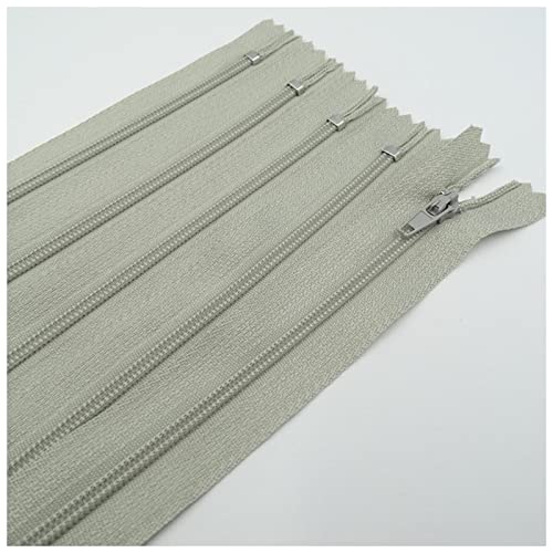 WEKONUMEX Reißverschlüsse mit geschlossenen Enden, 20 Stück 7,5–25 cm geschlossener Nylon-Spiralreißverschluss for Gepäck- und Kleidungsreißverschlüsse(Light Grey,20cm 20pcs) von WEKONUMEX