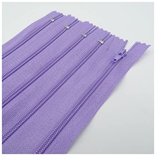 WEKONUMEX Reißverschlüsse mit geschlossenen Enden, 20 Stück 7,5–25 cm geschlossener Nylon-Spiralreißverschluss for Gepäck- und Kleidungsreißverschlüsse(Light Purple,10cm 20pcs) von WEKONUMEX