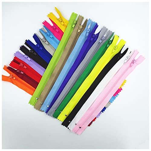 WEKONUMEX Reißverschlüsse mit geschlossenen Enden, 20 Stück 7,5–25 cm geschlossener Nylon-Spiralreißverschluss for Gepäck- und Kleidungsreißverschlüsse(Mix,10cm 20pcs) von WEKONUMEX