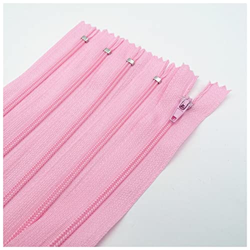 WEKONUMEX Reißverschlüsse mit geschlossenen Enden, 20 Stück 7,5–25 cm geschlossener Nylon-Spiralreißverschluss for Gepäck- und Kleidungsreißverschlüsse(Pink,12.5cm 20pcs) von WEKONUMEX