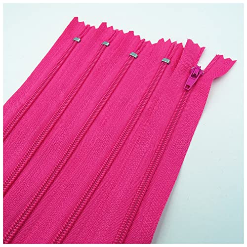 WEKONUMEX Reißverschlüsse mit geschlossenen Enden, 20 Stück 7,5–25 cm geschlossener Nylon-Spiralreißverschluss for Gepäck- und Kleidungsreißverschlüsse(Rose Red,7.5cm 20pcs) von WEKONUMEX