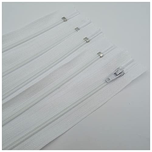 WEKONUMEX Reißverschlüsse mit geschlossenen Enden, 20 Stück 7,5–25 cm geschlossener Nylon-Spiralreißverschluss for Gepäck- und Kleidungsreißverschlüsse(White,20cm 20pcs) von WEKONUMEX