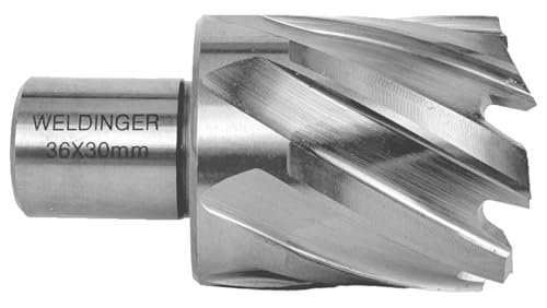 WELDINGER Vollschliff-Kernbohrer HSS M2 Weldon für Magnetbohrmaschinen 36 mm Durchmesser von WELDINGER